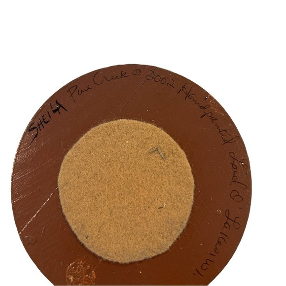 Hand Painted Wooden Candle Holders signed by Artist. - Picture 8 of 8